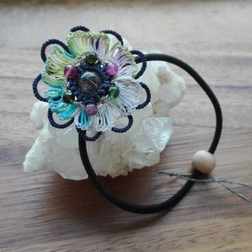 天然石ヘアゴム　スーパーセブン