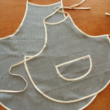 親子エプロン・子供サイズ(100~120) デニム(ブルー)