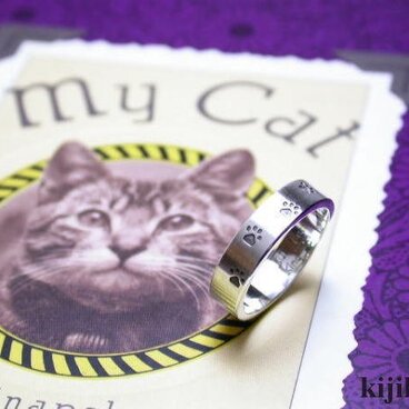 kk-4bk　黒い足跡リング　シルバー925