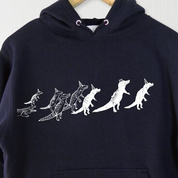 参勤交代？ 行進ワニ プルパーカー ネイビー