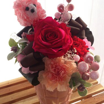 母の日プードルアレンジ