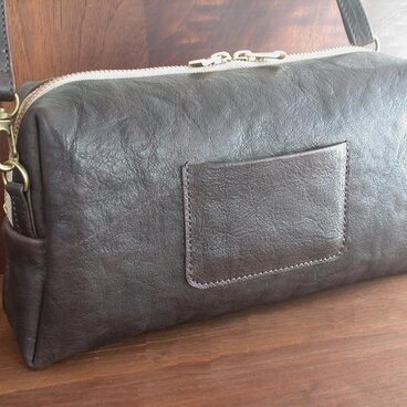 そのままタッチ深型台形☆2way単行本ポシェット　アンティークレザー×リバティ..