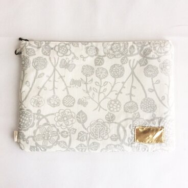 ＊受注制作＊ パソコンケース＆クラッチ 型染めプリント