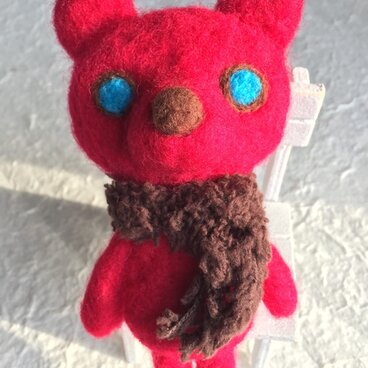 さむがり熊さんキーホルダー赤