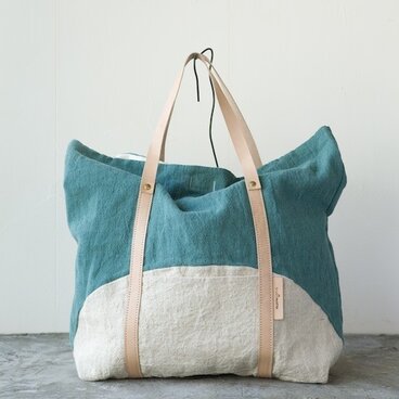 mormyrus linen tote (M) GRN