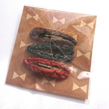 ツイードのヘアピン3種セット