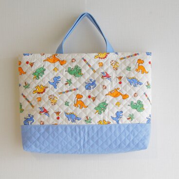 レッスンバック（恐竜　ホワイト）キルティング