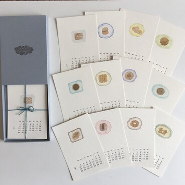 活版印刷と消しゴム版画のカレンダー BOX入り