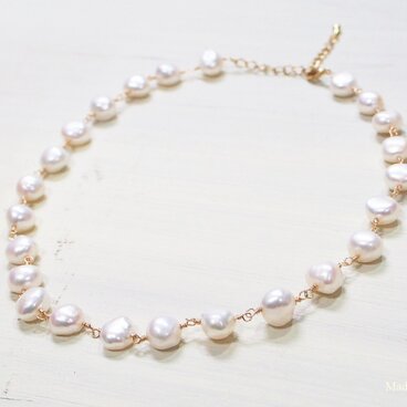 大粒淡水パールのチョーカーネックレス