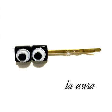 キョロリ目玉ガラスタイルヘアピン