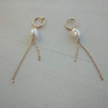 バロックパールの2WAYフープイヤリング