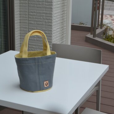 baketsu(sサイズ)　グレー×レモンイエロー