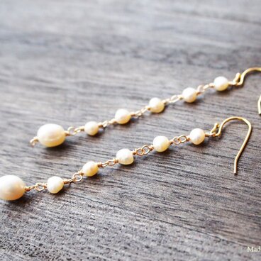 淡水パールのロングピアス