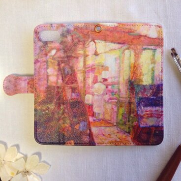 (カフェ)iPhone7,7Plus,6,6s,Android,Xperia 全機種/手帳型スマホケース