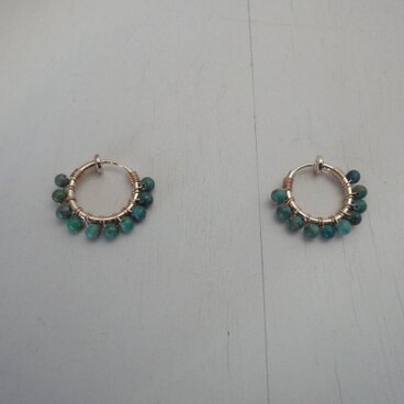 フープイヤリングmini（ターコイズ）