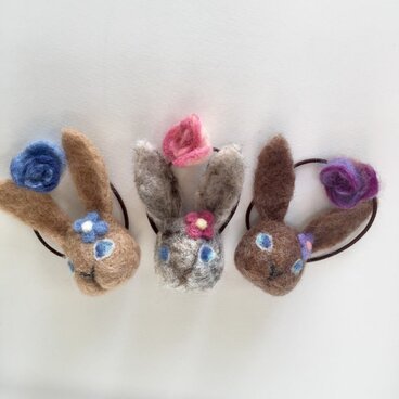 ヘアゴム/ラテうさぎ