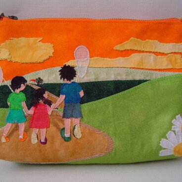 お値下げ　ファスナーポーチ　オレンジ　