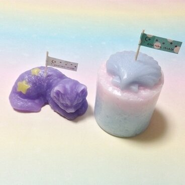 ブルーシェルと猫(キャンドル)