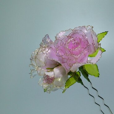 薔薇の簪（二本ざし）