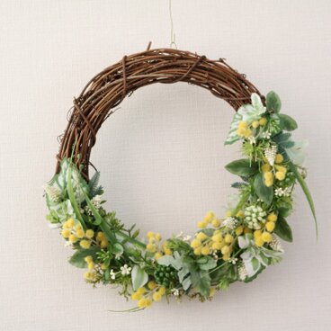 ☆再販☆ミモザが可愛い♪ナチュラルリース