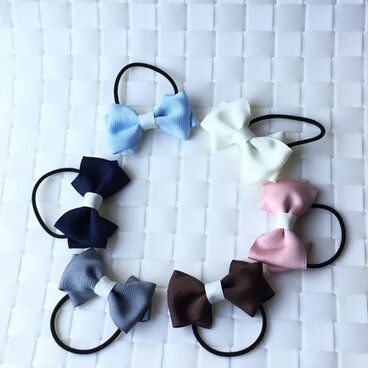 【3個セット】13色から選べる！小さめリボンのヘアゴム