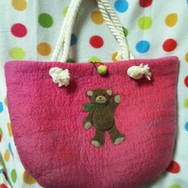 羊毛　クマちゃんのマザーズバッグ♪