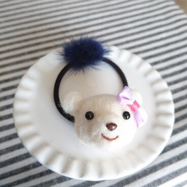 くまちゃんヘアゴム☆☆ホワイト