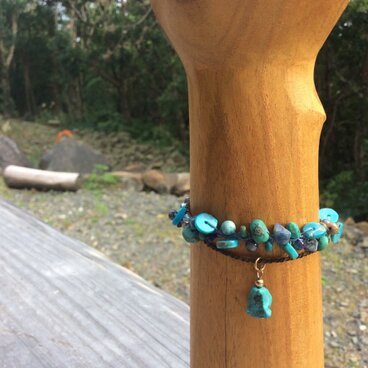 ターコイズ⭐️ストレスフリー2連ブレスレット