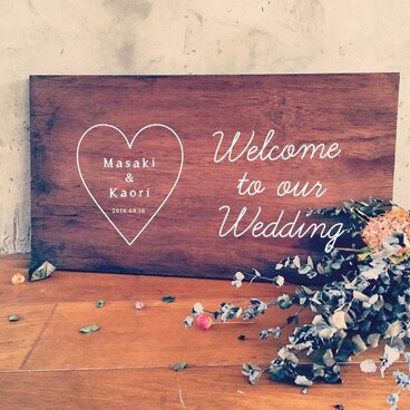 オーダーメイド＊ヴィンテージウッドのウェルカムボード(大)