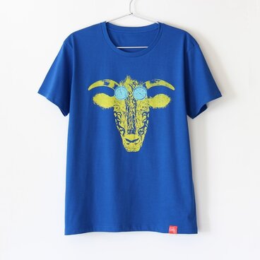 ウシくんのTシャツ　blue x yellow
