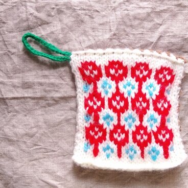 模様編みの　Akurilu 100％ dish washer《トリコロール》