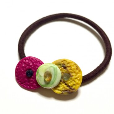 サファイア、エメラルドのカラフルヘアゴム　　※送料無料