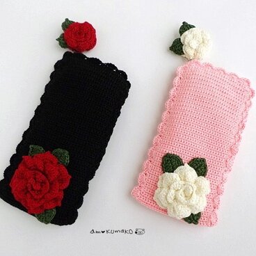 薔薇の縦型ペンケース