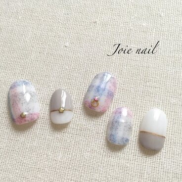 淡色チェックネイル♪