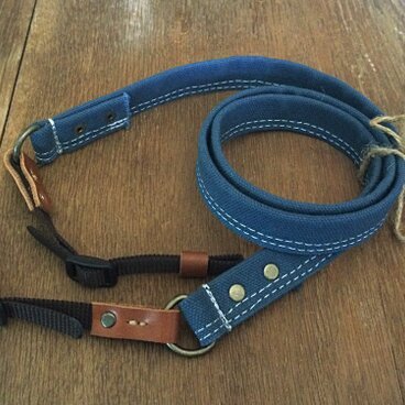 ■nori. カメラストラップ 　キャンバス帆布 (ブルー)