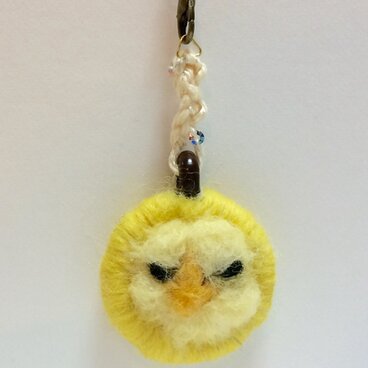 羊毛ストラップ（ひよこ）