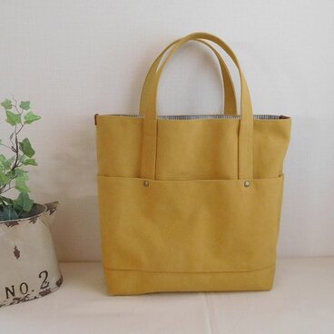 トラディショナル トートバッグ ヴィンテージ帆布 イエロー