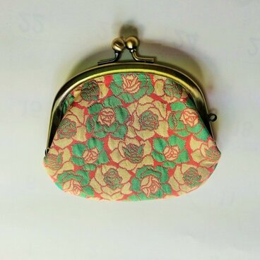 冬薔薇(ふゆそうび）　小銭入れ　西陣織正絹　