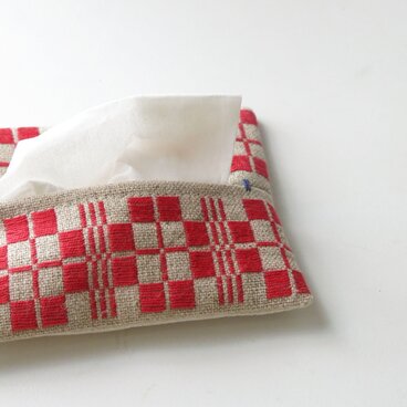 手織り布のティッシュケースA