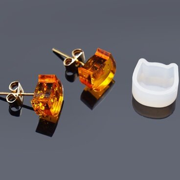 ピアス用 ネコ シリコンモールド シリコン型 レジン型 UVレジン