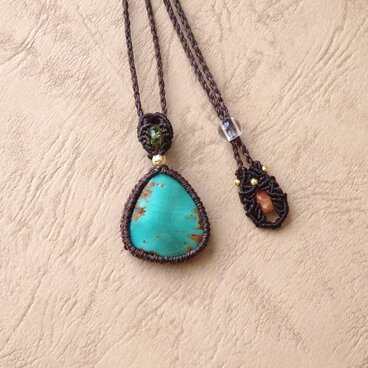.·˖*✩⡱ターコイズマクラメペンダント