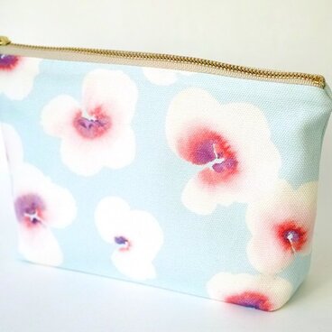 「浮き花」オリジナル柄の手作り小物ポーチ