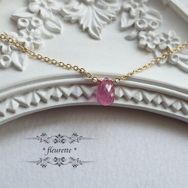 ルビーひと粒ネックレス*K14GF*B
