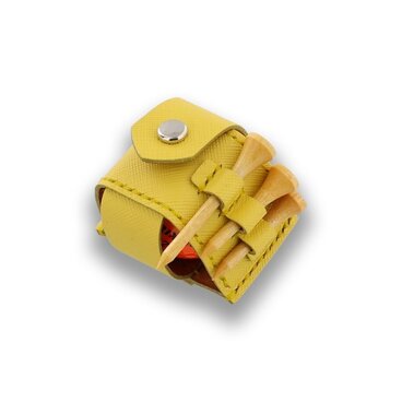 【 本革製ゴルフボールポーチ・ホック式シングル 】(GRレザー)