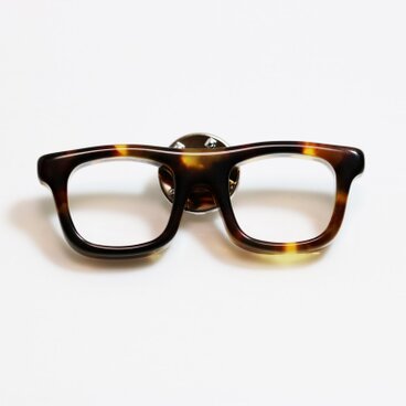 メガネピンズ（ウェリントン、Mサイズ、ブラウン2、短針）