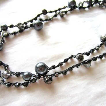 ブラックコットンパール　ネックレス
