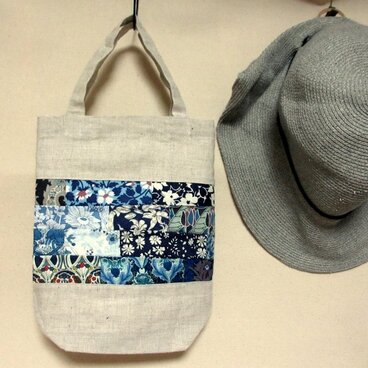 リネンのおさんぽてさげ　－リバティー