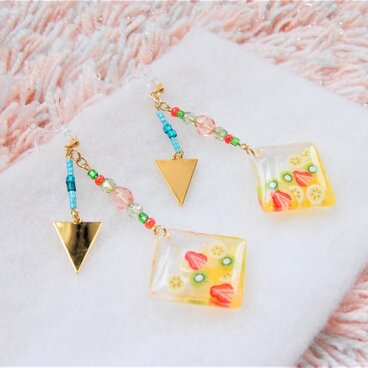 【fruit summer！】ノンホールピアス★カラフル フルーツ