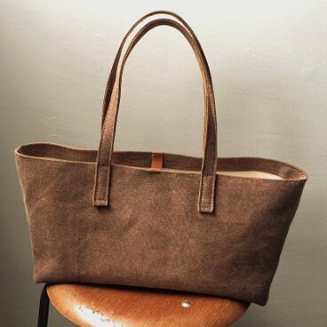 ■ nori. 酒袋+帆布 トート　アンティークブラウン(柿渋染め)