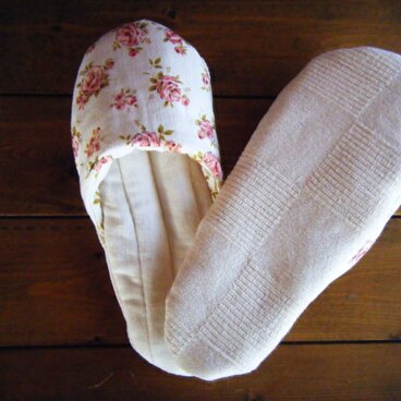 ダブルガーゼのスリッパ